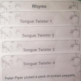 Rhyme、Tongue Twistet(1-4)