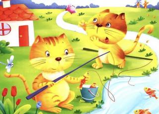 儿童故事《小猫钓鱼》