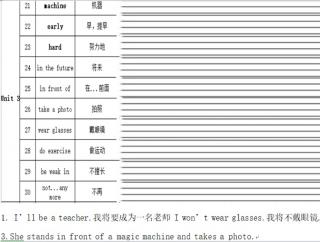 五年级下册3单元单词和句型