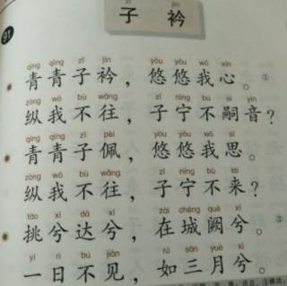 古诗词朗诵《子衿》选自（诗经）