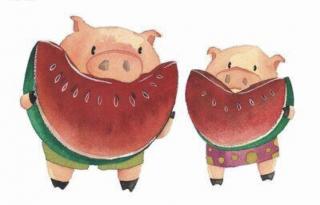 故事《两只小猪买西瓜》