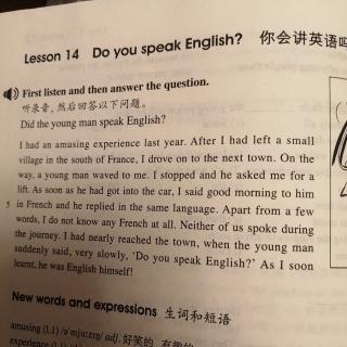 Lesson 14 Do you speak English?