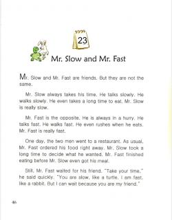one story a day一天一个英文故事-2.23 Mr.Slow and Mr.Fast