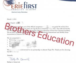 【Erie First Christian Academy2021录取offer来袭】