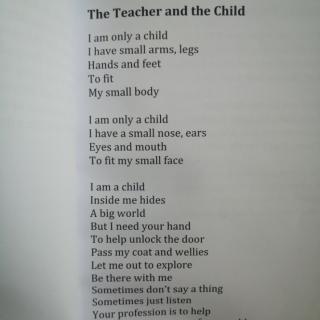 The Teacher and the child (英国校园流行诗歌—英译汉型)