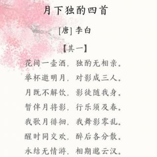 《月下独酌》 李白