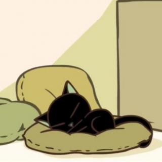 懒惰的小黑猫
