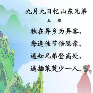 #古诗打卡#19《九月九日忆山东兄弟》唐 王维 诵 雪花飘飘