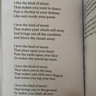 I Iove the Kind of Music (英国校园流行诗歌—英译汉型)