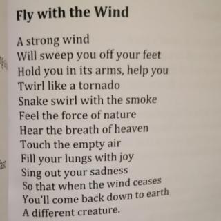 Fly with the Wind (英国校园流行诗歌—英译汉型)