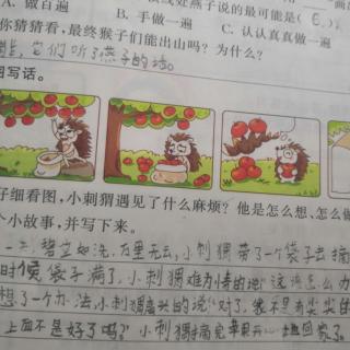 看图写话《小刺猬摘苹果🍎》