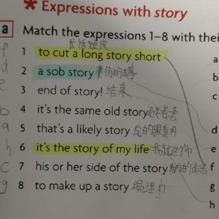 Expressions with story 重点句