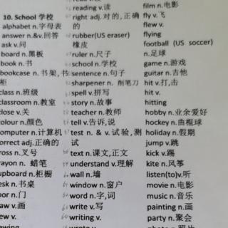 二级模拟词汇---School 65