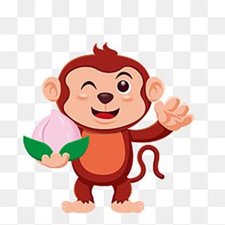 小猴子画桃子