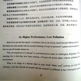 科普英语：Higher Performance，Low Pollution(英汉双语)