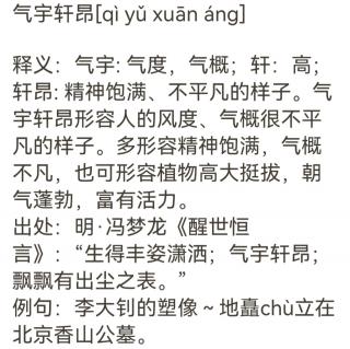 成语分享  气宇轩昂