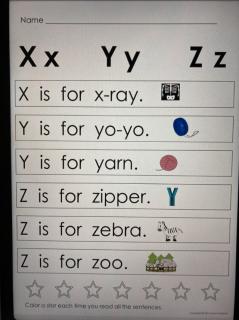 letter XYZ