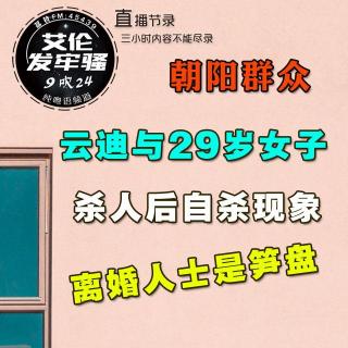 粤语  云迪与29岁女子  朝阳群众   杀人后自杀现象  离婚人士是笋盘