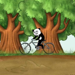 和童年伙伴一起骑自行车，没想到我又被轮胎锁住了...