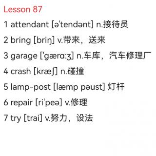 新1 Lesson87 单词