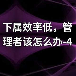 下属效率低，管理者该怎么做/4