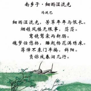 南乡子·细雨湿流光

冯延巳 〔五代〕