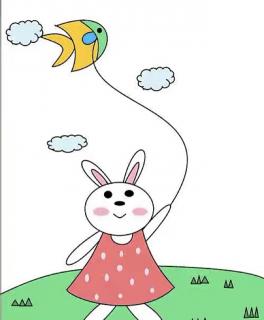 小白兔放风筝