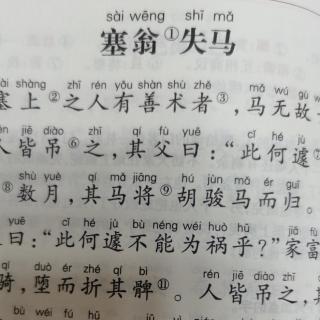 塞翁失马 淮南子•人间训