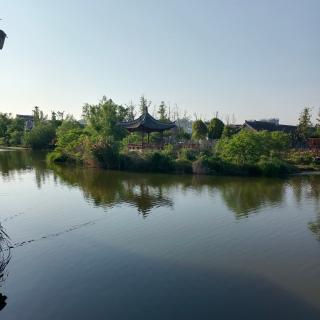 冥想引导沐浴田园风光，凝望天空，湖水