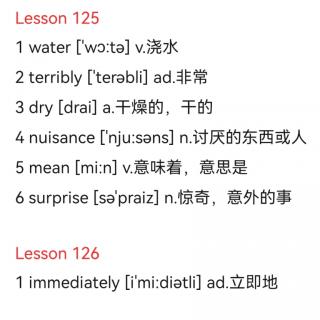 Lesson125～126 单词