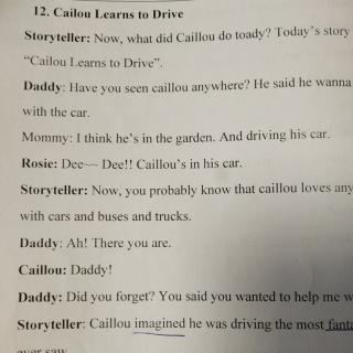 Caillou Learns to Drive