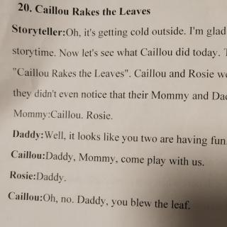 Caillou Rakes the Leaves