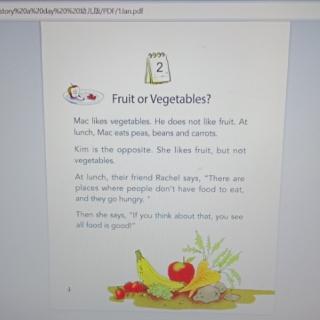 Fruit or vegetables