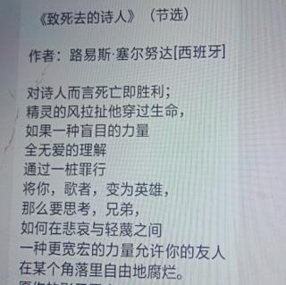 《致诗人》