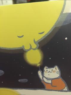 小猫、黄气球和月亮