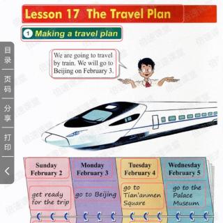 Lesson 17, The Travel plan.