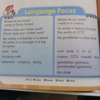 五年级上册第54页Language Focus