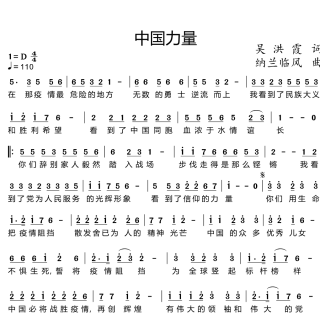 中国力量（吴洪霞作词，纳兰临风作曲，演唱孙占波）