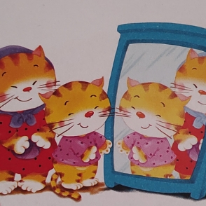 晚安故事《镜子里的一波花猫🐱》
