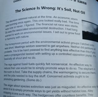 Unlock4 新六秋季 L13补充阅读The Science Is Wrong: It's Soil，Not Oil