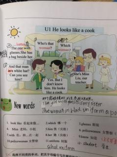 四下 Unit 1He looks like a cook.