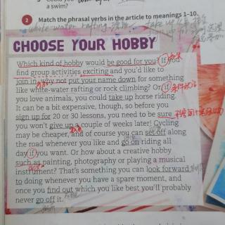 Choose your hobby