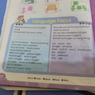六年级下册第12页Language Focus