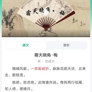 《霜天晓角》梅，宋，范成大