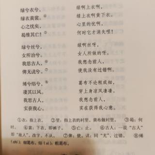 《诗经》*《绿衣》