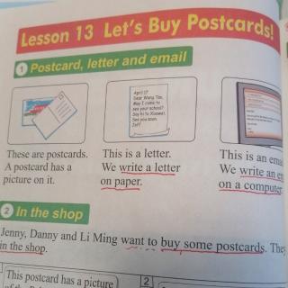 Lesson. 13. Let's.  Buy.  Postcards!