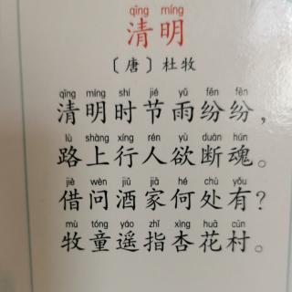 暑假古诗打卡6《清明》