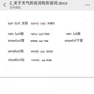 关于天气的名词和形容词