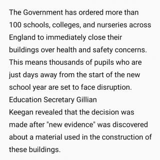 20230904英国百余所学校面临坍塌风险，数千名学生无法返校