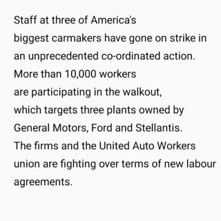 20230921美国车企三巨头遭遇工人历史性罢工